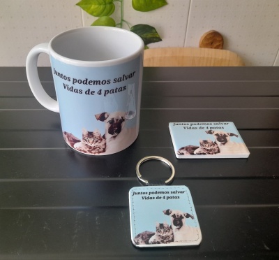 Pack caneca, iman e porta chaves campanha solidária