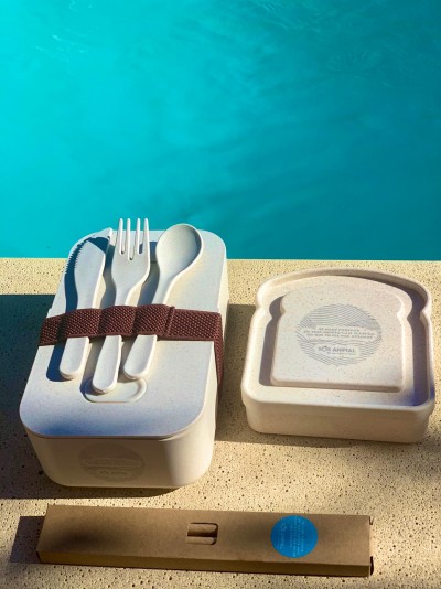 Lancheira + Sanduicheira + Palhinhas + Saco de Algodão