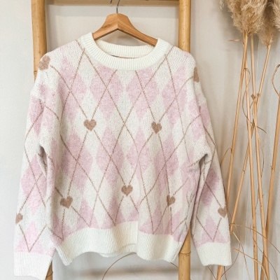 MALHA ROSA CORAÇÕES