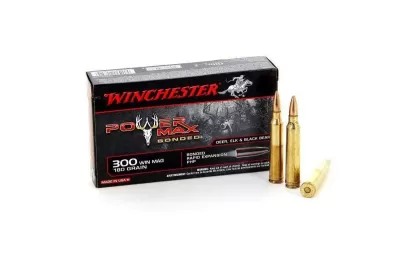 Embalagem de munições Winchester Power Max Bonded calibre 300 WIN MAG com balas