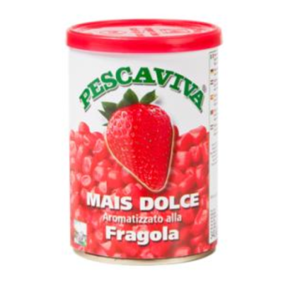 Lata de milho doce aromatizado com morango PESCAVIVA