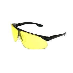 Óculos desportivos com lentes amarelas e armação preta