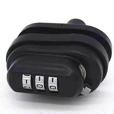 Fecho ou cadeado de combinação preto com três dígitos