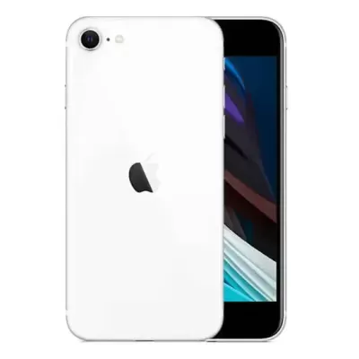 Smartphone Apple iPhone branco com uma câmara traseira e ecrã frontal preto