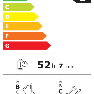 Etiqueta de eficiência energética da UE para dispositivo HONOR com classificação B e proteção IP54.