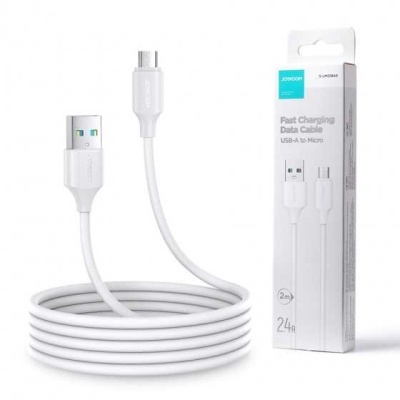 Cabo de dados USB-A para Micro USB branco com embalagem