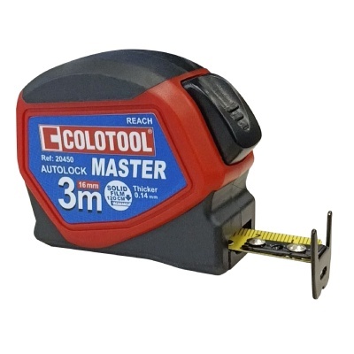 Fita métrica COLOTOOL MASTER 3m vermelha e cinzenta com fita amarela