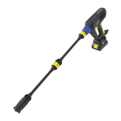 aspersor pulverizador elétrico preto e amarelo com bateria