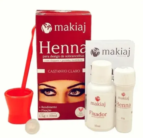 Henna Pó Makiaj Castanho Claro