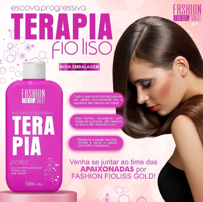 Terapia Fio Liso Progressiva Efeito Fioterapia 500g - Sob Encomenda