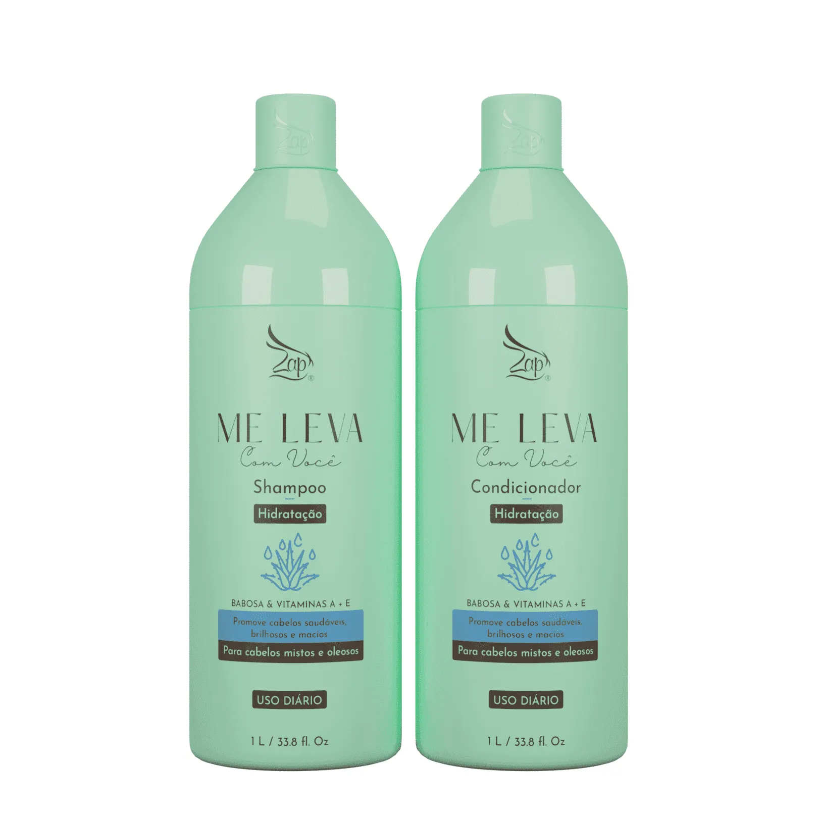 Kit Zap Me Leva Com Você – Babosa e Vitaminas 2x1 L - Sob Encomenda
