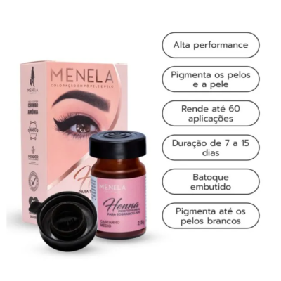 Kit&#x20;Henna&#x20;para&#x20;Sobrancelhas&#x20;Menela&#x20;-&#x20;Castanho&#x20;Escuro
