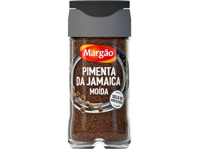 Frasco de pimenta da Jamaica moída da marca Margão
