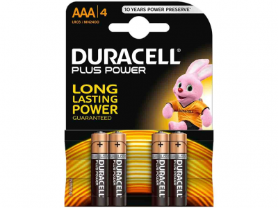 PILHAS DURACELL PLUS LR03-AAA BLISTER 4
