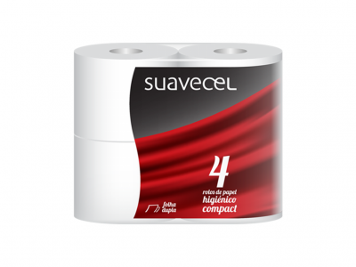 Pacote de papel higiénico Suavecel 4 rolos