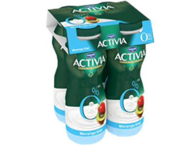 IOGURTE DANONE ACTIVIA LIQUIDO 0% MORANGO/KIWI 155 GR