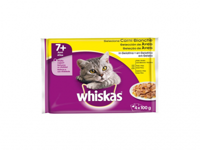 ALIMENTO GATO WHISKAS 4X100 GR AVES