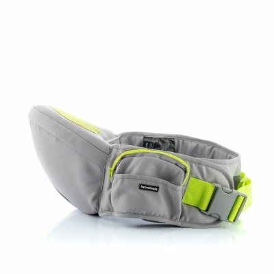 Canguru para bebé cinzento com detalhes amarelos