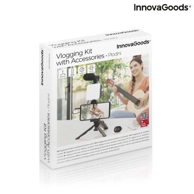 Kit Vlogging com Luz, Microfone e Comando Plodni InnovaGoods 6 Peças