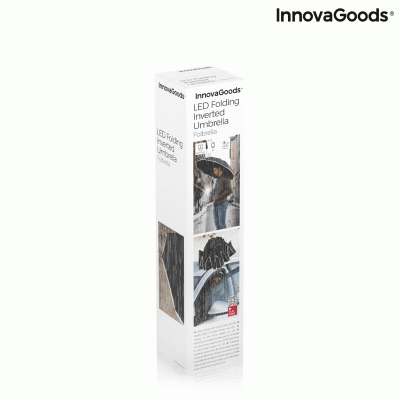 Embalagem do guarda-chuva dobrável invertido com LED InnovaGoods