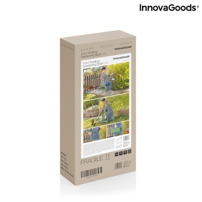 Embalaem beige com banco dobrável para jardinagem da marca InnovaGoods