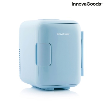 Mini frigorífico portátil azul claro com texto InnovaGoods