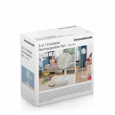 Caixa de ventilador recarregável dobrável InnovaGoods 3 em 1