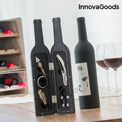Estojo de Vinho Garrafa InnovaGoods 5 Peças
