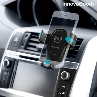 Suporte para telemóvel preto InnovaGoods na ventoinha do carro