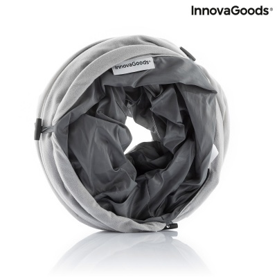 Trançado de tecido cinza claro e escuro com etiqueta InnovaGoods