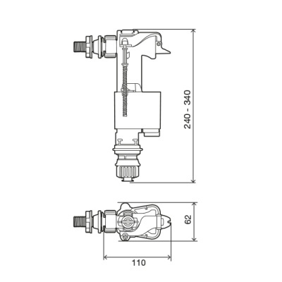 OLI Torneira boia IVC100 Plus Univ. Lat./Inf.