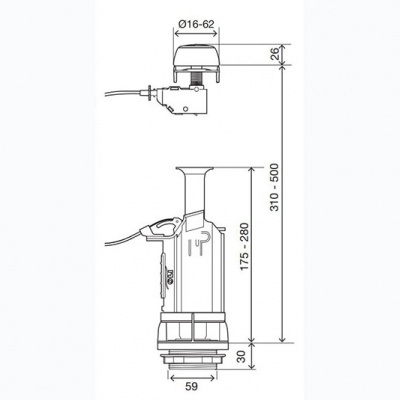 Desenho t E9cnico de dispositivo mec E2nico com medidas em mil EDmetros