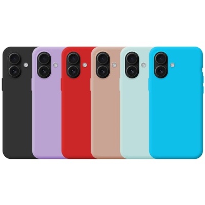 Capa Silicone Cores iPhone 16 Plus