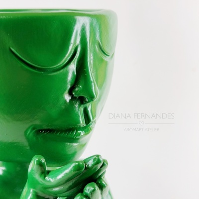 Jarra com Rosto Verde