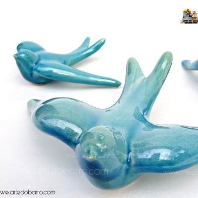 Conjunto 3 Andorinhas Azul bebé