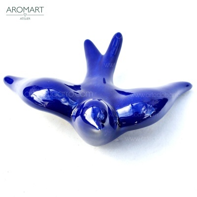 Conjunto 3 Andorinhas Vidradas Azul Escuro