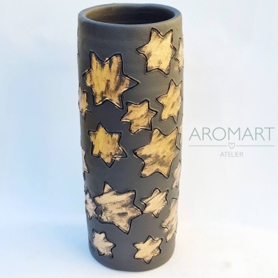 Jarra Alta e Vaso Estrelas (Preto)