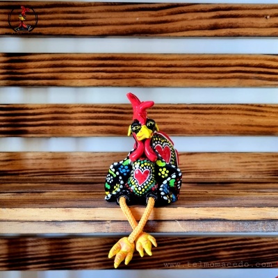 Galos Artesanais Brilhantes 17cm com patas de Corda