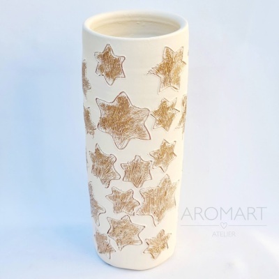 Jarra Alta e Vaso Estrelas (Branco Sujo)