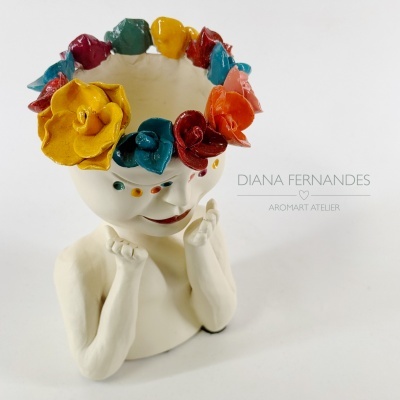 Jarra mini com coroa de flores