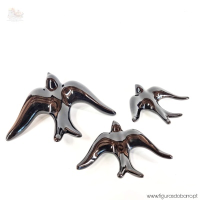 Conjunto 3 Andorinhas Vidradas Preto