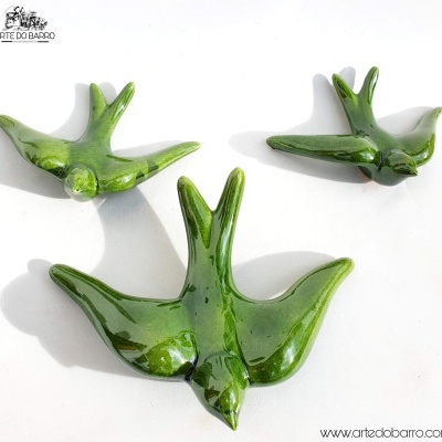 Conjunto 3 Andorinhas Verdes