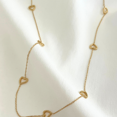 Colar comprido corações