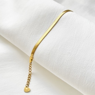 Pulseira achatada dourada