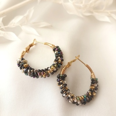 Argolas Missangas pretas