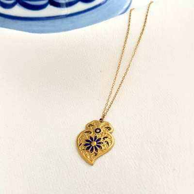 Fio coração de viana Azul