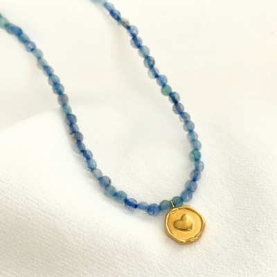 Colar pedras naturais - Coração