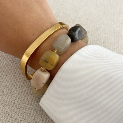 Pulseira Pedras naturais | Pulseira escrava