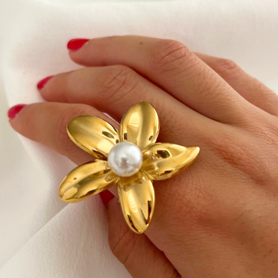 Anel grande flor