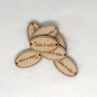 Botões ovais "Feito à mão"